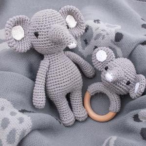 Kit de fabrication de poupée au crochet écologique fait main avec hochet animalier pour bébé, en tissu textile, pour 0-3 mois - Product Image 1
