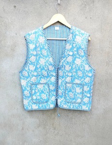 Veste matelassée réversible en coton imprimé style bohème pour femme, motif floral, idéale pour l'hiver, décontractée, cadeau de vacances, vêtement - Product Image 1