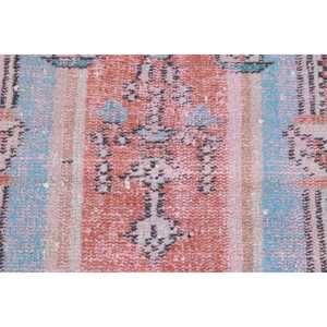 Tapis turc vintage 2,1x4 pieds, rouge, petits motifs de plantes et d'arbres, en laine - Product Image 5