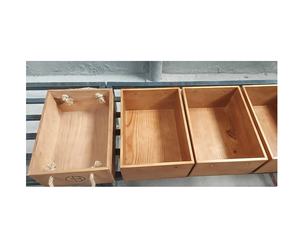 Retro Brown <b>Storage</b> <b>Crate</b> Box Shabby Chic Vintage Walnut Wood Craft with Rope Handle for Wine Cake & Home Party Birthday Decor - Product Image 6