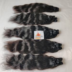 Raw Virgin Bodywave Machine Doble Wef Cutícula Alineada Natural Bundle Color Negro máquina doble trama onda Cabello humano indio - Product Image 3