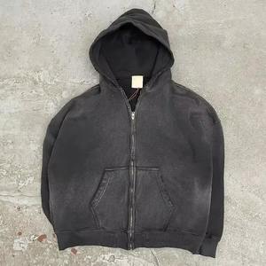 Sudadera con Cremallera Personalizada, Tejido Grueso de 300g, 100% Algodón, Estilo Vintage, Lavado Ácido, Efecto Desteñido por el Sol, Transpirable, Impresión por Sublimación Completa - Product Image 4