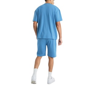 High Quality Custom Design Factory Price Casual Wear Top Selling Short Sleeve Plain High Neck Rib Design Men's <b>Twinset</b> - Product Image 5