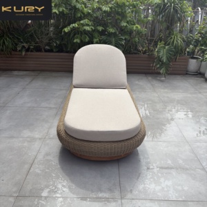 Chaise longue de jardin <span class=keywords><strong>en</strong></span> teck pour extérieur, lit de repos <span class=keywords><strong>en</strong></span> rotin, mobilier de terrasse <span class=keywords><strong>en</strong></span> bois - Product Image 5