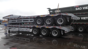Heavy Duty Lowbed Steel Gooseneck Semi <b>Trailer</b> 100T Payload 13TON Axle JOST Landing Gear China Truck <b>Trailer</b> - Product Image 6