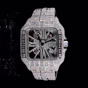 Iced Out lujo automático totalmente helado propio VVS Moissanite diamante Acero inoxidable Bling hecho a mano claridad diamante reloj joyería - Product Image 1