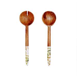Set of Handmade Wooden Salad Server <b>Golden</b> Handmade Salad Server Set Wood Product for Home Kitchen Use - Product Image 5