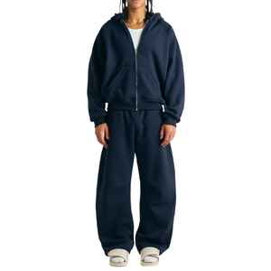 Conjunto de Sudadera con Capucha y Pantalones Deportivos con Logotipo Personalizado, Tejido Grueso de Poliéster/Algodón, Chándal Holgado, Prenda Casual Teñida - Product Image 5