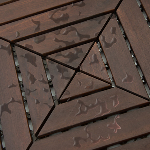 Acacia Wood Interlocking Deck Tiles <b>for</b> Balcony <b>Garden</b> Landscaping <b>Pool</b> Water Resistant UV Protected 12 in and Above - Product Image 4