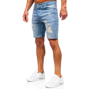 Pantalones Cortos de Mezclilla para Hombre, Spandex/Algodón, Lavados, Rectos, Ligeros, Casuales, Estilo Urbano, Cómodos, Servicio OEM, Personalizables, Precio Bajo - Product Image 3