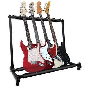 5 Core Multi Guitar Rack Stand Floor 5 Slot Adjustable Flying V Guitars Holder Black Collapsible Soft Padding 26 Inch - Product Image 1