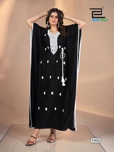 ชุดเดรสคาฟตันยาวผ้าเรยอนหนัก14กก. ชุดเดรสใส่เดินชายหาดวันหยุดแฟชั่นจากมารูติ - Product Image 5