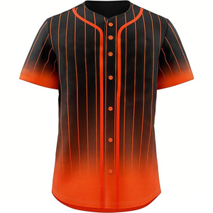 Nuevo diseño personalizado rayas uniforme de béisbol logotipo personalizado nombre Jersey personalizado béisbol Jersey Unisex 100% poliéster - Product Image 1