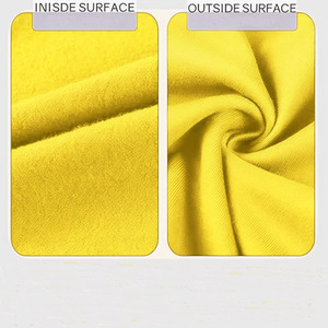 Sudadera de tela suave de peso pesado de Color amarillo sólido hecha a medida, sudadera transpirable básica de mezcla de algodón para hombres - Product Image 6