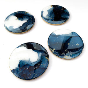 Dessous de verre en résine de luxe faits à la main Tampons carrés colorés personnalisables pour ensemble de tapis de cuisine de table Meilleur prix - Product Image 1