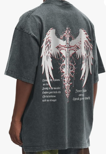 Sweat-shirts vintage gothique punk pour hommes, lavage à l'acide, 100% coton, molleton, coupe régulière, streetwear grunge, t-shirts graphiques surdimensionnés - Product Image 4