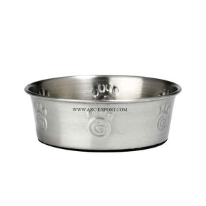 Set Of 2 Metallic Feeding Dog Bowls Premium Quality Round Shape Garden Decorative Unique Dog Water and Food Bowl For Supplies - Product Image 6