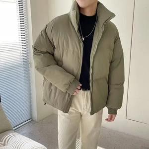 Nouvelle Veste Matelassée en Toile Style Simple Coupe-Vent Imperméable Col Montant pour Homme Coupe Ample Décontractée Tendance Hiver - Product Image 2