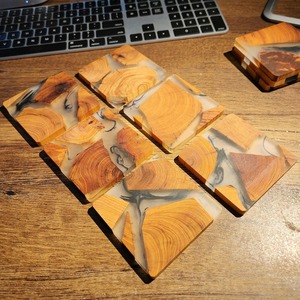 Posavasos de resina y madera 2k25, posavasos cuadrados de fábrica al por mayor, posavasos de madera personalizados para bebidas - Product Image 3