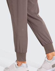 Joggers deportivos transpirables para mujer con bolsillos, logotipo personalizado, venta al por mayor, pantalones de chándal de lona para entrenamiento de Yoga, pantalones de salón para correr - Product Image 4