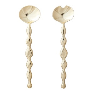 Ensemble de cuillères de service en acier inoxydable au design antique finition argentée parfait pour les desserts, les repas élégants et les ustensiles de cuisine - Product Image 2