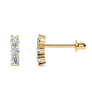 Pendientes colgantes refinados de corte redondo con diamante cultivado en laboratorio de 0.30 ct en platino para fiesta de compromiso - Product Image 1