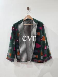 Manteau en velours brodé, col mandarin, manches longues, motif animalier, fait main, style chinois, vêtements d'extérieur pour femmes adultes, tenue d'automne - Product Image 2