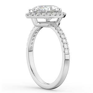 14K White Gold 2.51ct Pear Cut Halo Engagement <b>Ring</b> <b>Diamond</b> Wedding Band - Product Image 2