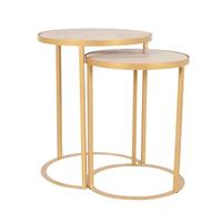Table basse vintage de style unique avec finition antique en métal et marbre Table d'appoint de canapé en métal au design luxueux à prix abordable