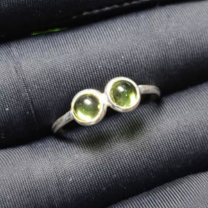 แหวนพลอยสามสีเขียวธรรมชาติ1.25กรัม925เงินแท้สไตล์หรูหรา - Product Image 4