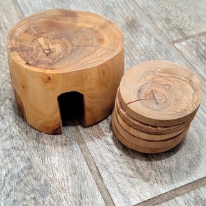 Sous-verres ronds épais en bois de style unique et tasse à café sous-verre personnalisé pour hôtels restaurants décor à la maison approvisionnement - Product Image 2