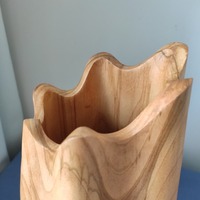 Vases en bois massif rustiques Ornements floraux Table de salon Vase en bois fait à la main pour la décoration intérieure Bureau