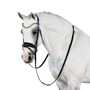Snaffle Bridle noir western Nouvelle Personnalisation Mode E Unique Solide Plaine Blanc Haut de gamme À La Main - Product Image 1