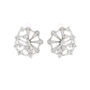 0.774 CT Lab-Grown Diamond <b>Fan</b> Earrings Round Brilliant Cut 10KT, 14KT, 18KT Gold & 925 <b>Silver</b> Rose, Yellow, White Gold - Product Image 2