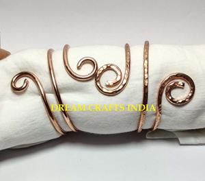 Copper Hammered Spiral Design Cuff <b>Bracelet</b> <b>for</b> Women and <b>Girl</b> Copper Wire Handcrafted Vintage Jewellery Adjustable Non Tarnish - Product Image 6