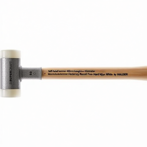 Soft-Faced <b>Hammer</b> 360mm Length 40mm Head Diameter Hickory Recoil-Free Hard Nylon White by HALDER - Product Image 3