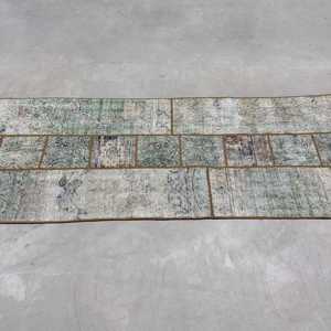 2.2x6.3 ft Turkish Vintage Rug, <b>Runner</b> Rug, <b>Green</b> White Plants & trees Wool Rug - Product Image 4