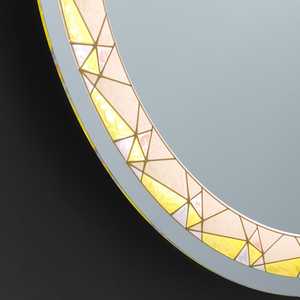 Miroir rond rétroéclairé par LED de 60 cm avec inserts colorés - Product Image 3