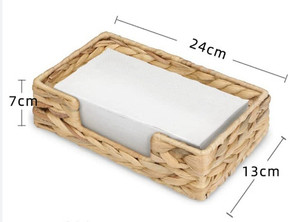 Boîte à mouchoirs décorative rectangulaire faite à la main meilleur prix jacinthe d'eau naturelle rotin jonc de mer bambou tissé à la main porte-papier - Product Image 4