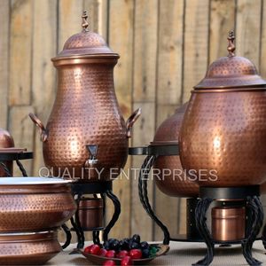 Distributeur d'eau froide traditionnel en cuivre martelé, conteneur de stockage d'eau autonome pour la cuisine - Product Image 3