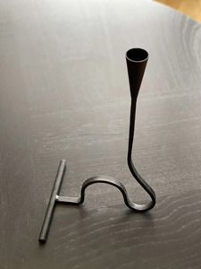 S-Type Wrought Iron Forged <b>Candlestick</b> <b>Black</b> Finish Candle <b>Holder</b> with Snake Style Metal Candelabro - Product Image 4