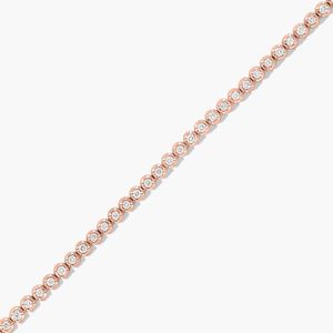 4 MM Lab Grown Diamond Tennis <b>Bracelet</b> in 925 <b>Silver</b> with 10K Rose Gold Accents for Birthdays Weddings Anniversaries - Product Image 3