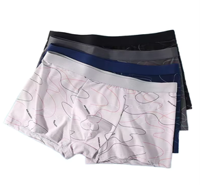 Calzoncillos Bóxer de Hombre de Seda de Leche, Tejidos, Antibacterianos, Transpirables, de Tiro Medio, Estampados - Product Image 2