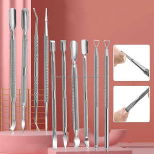 Empujador de Cutículas de Doble Extremo de Acero Inoxidable Reutilizable Estilo Ruso, Removedor de Piel Muerta, Herramienta Metálica para el Cuidado de Uñas, Manicura y Pedicura - Product Image 2