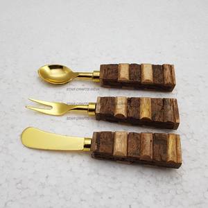 Juego de cubiertos con diseño de mango de mármol/resina hecho a mano moderno, esparcidor de queso, cubiertos, diseñador vintage antiguo de STAR CRAFTS INDIA - Product Image 5