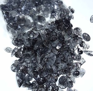 Quartz rutilé naturel Cabochon lisse taille libre bon prix Quartz rutilé naturel pierre précieuse Cabochon de Quartz rutilé noir - Product Image 4