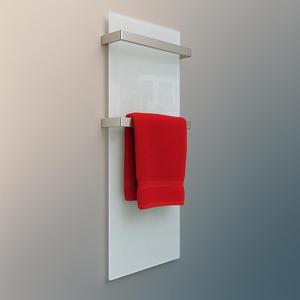 Elegante Calentador de Baño de Vidrio de 450W con Elemento Calefactor de Fibra de Carbono, Montaje Empotrado en Pared, Protección contra Sobrecalentamiento, IP65, Rieles Ajustables - Product Image 2