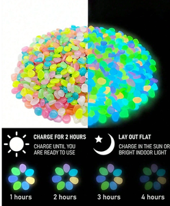 Vari Colori Disponibili, Ciottoli Luminosi per Bagno e Spa, Mosaico di Ciottoli Luminescenti, Pietre che si Illuminano al Buio per Sentieri di Giardini e Vialetti - Product Image 3