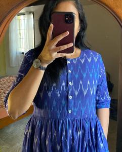 ชุดเดรสแม็กซี่โบฮีเมียนแขนพองนุ่มพิมพ์ลายดอกไม้สไตล์ชนเผ่าเดรสลำลองทรงเอไลน์ - Product Image 1