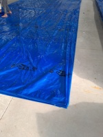 Bâche PE Bleue Sur Mesure, Tissu Maille 12x12, 250 g/m², Épaisse, Imperméable, Résistante aux Déchirures, avec Œillets, Polyvalente pour Extérieur